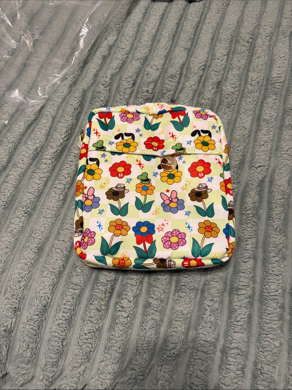 Floral Checkered Mini Crossbody Bag in Multicolor